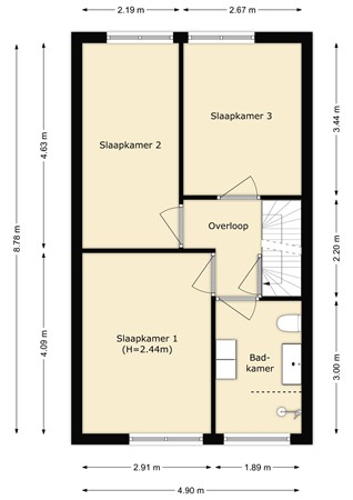 Floorplan - Boshuizen 45, 3334 BC Zwijndrecht